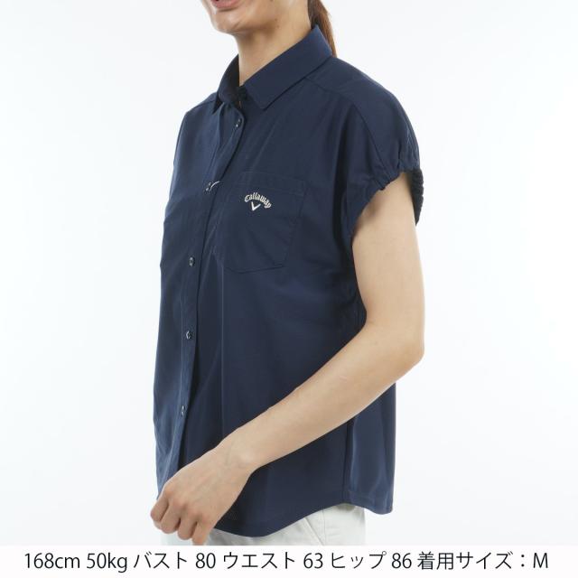 新品・未使用　かざあなメッシュ　フレンチスリーブシャツ キャロウェイ CA 【かざあなメッシュ】フレンチスリーブシャツ