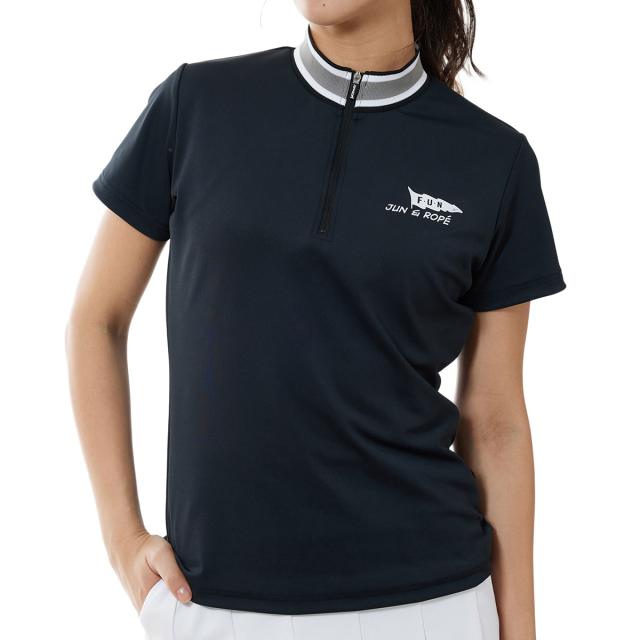 ジュン アンド ロペ　JUN & ROPE　モックネックバックプリント 半袖プルオーバー　レディスの通販は