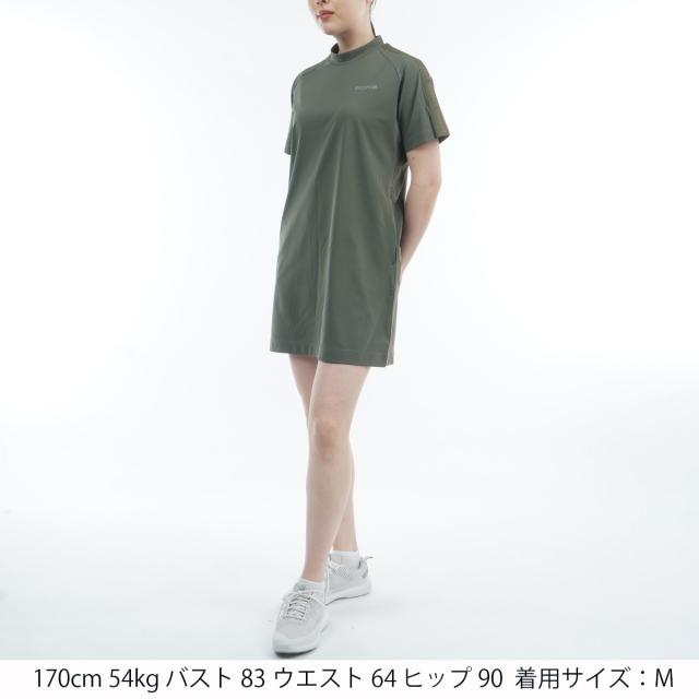 ブリーフィング BRIEFING ロゴ ライン ハイネックワンピース レディス