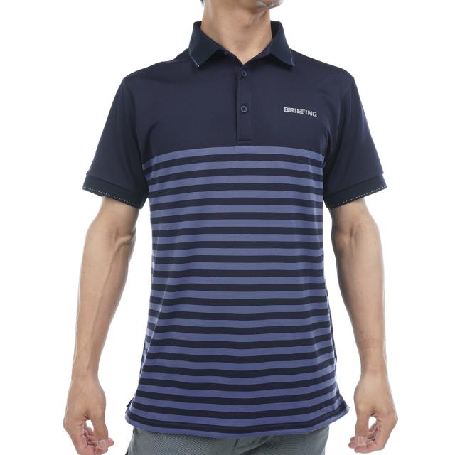 ブリーフィング BRIEFING シャドウ ストライプ 半袖ポロシャツ