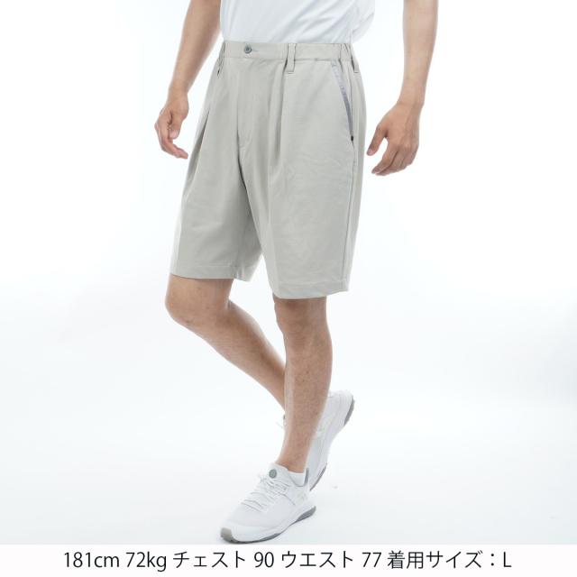 ブリーフィング　BRIEFING　ストレッチ メッシュ ワイド ワンタックハーフパンツ