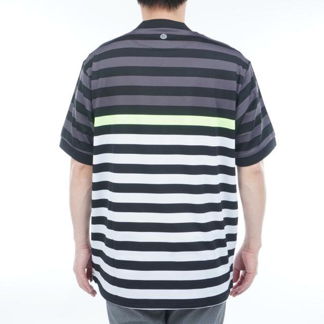 ブリーフィング BRIEFING マリン ストライプ RF ハイネック半袖シャツ