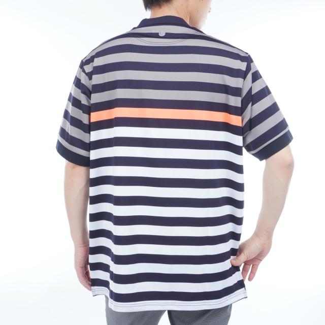 ブリーフィング BRIEFING マリン ストライプ RF ハイネック半袖シャツ