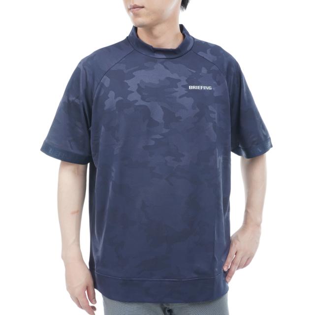 ブリーフィング　BRIEFING　カモ ジャカード RF ハイネック半袖シャツ ブリーフィング BRIEFING カモ ジャカード RF ハイネック半袖シャツ