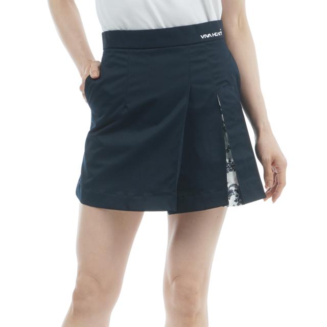 ビバハート VIVA HEART ボタニカル アシメプリーツ ストレッチツイル