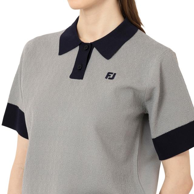 【フットジョイ】編地切替バイカラー半袖セーターポロ 編地切替バイカラー半袖セーターポロ - FootJoy Japan
