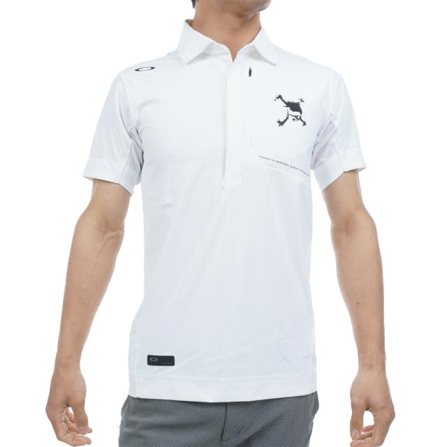 オークリー　OAKLEY　SKULL SLEEK ストライプ 半袖ポロシャツ