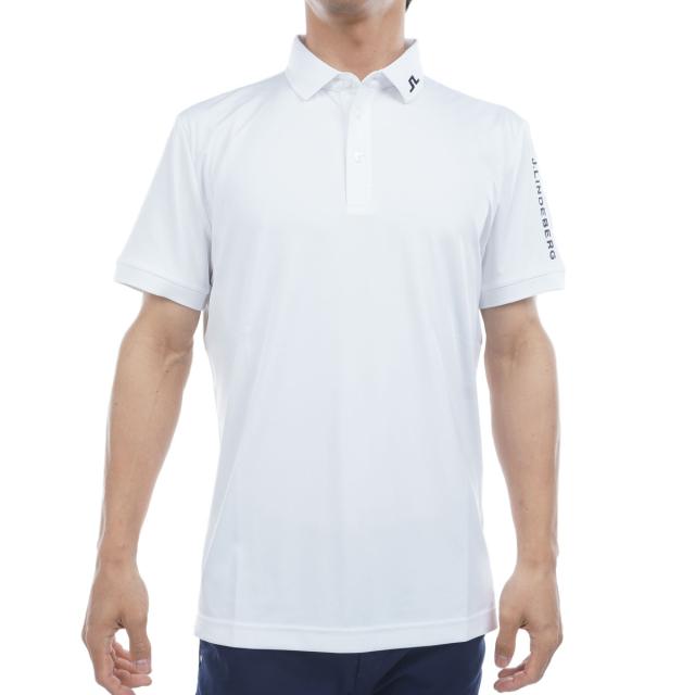 J.リンドバーグ　J.LINDEBERG　ストレッチ 袖ロゴ刺繍 半袖ポロシャツ