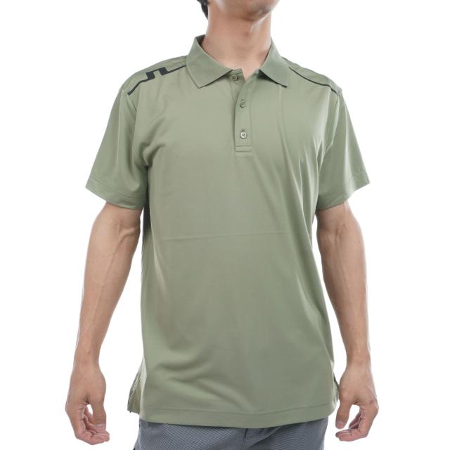 J.LINDEBERG ジェイリンドバーグ 半袖ポロシャツ バックブリッジ ロゴ ジェイリンドバーグ人気ロゴマーク×カモフラ柄総柄 半袖ゴルフ