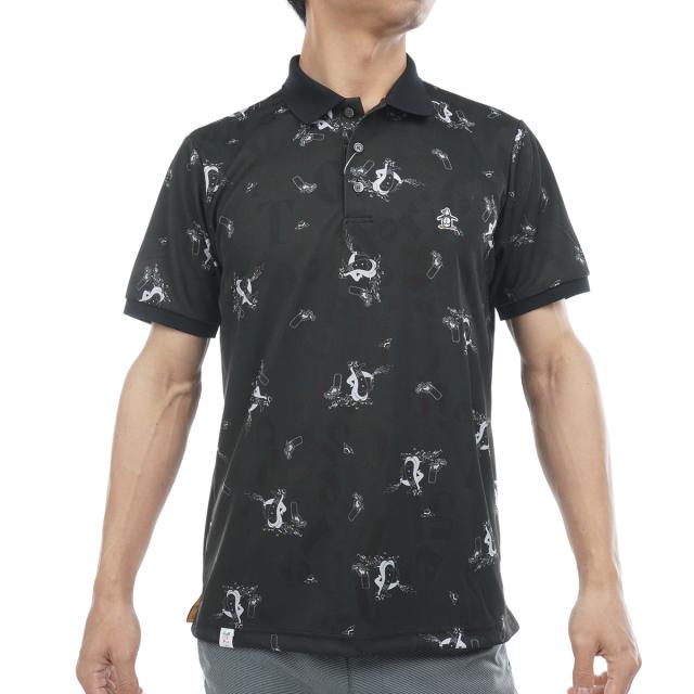 Munsingwear ポロシャツ 総柄 2L Munsingwear 総柄ジャカード×ペンギン総柄プリント半袖