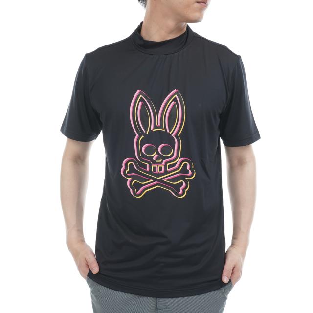 サイコバニー　PSYCHO BUNNY　GOLF 3Dカラーロゴ モックネック半袖Tシャツ サイコバニー PSYCHO BUNNY GOLF 3Dカラーロゴ モックネック半袖Tシャツ