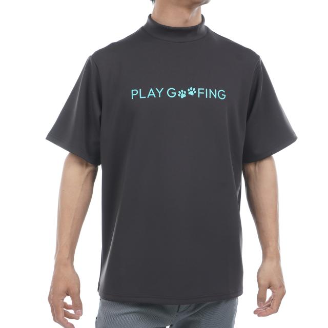 プレイグーフィング　PLAYGOOFING　ストレッチ モックネック半袖シャツ