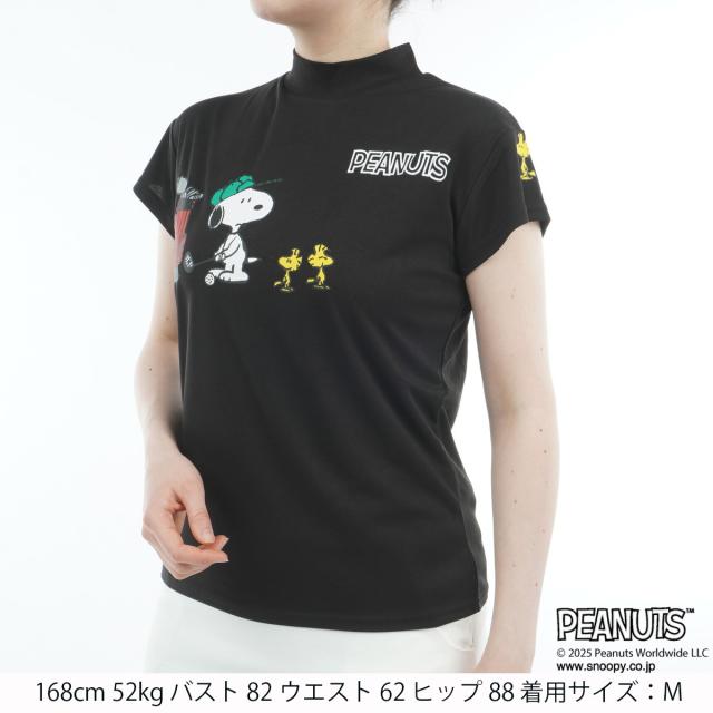 デルソルゴルフ DELSOL GOLF DELSOL×PEANUTS スヌーピーコラボ 伸ばすこと 半袖モックネックシャツ レディス