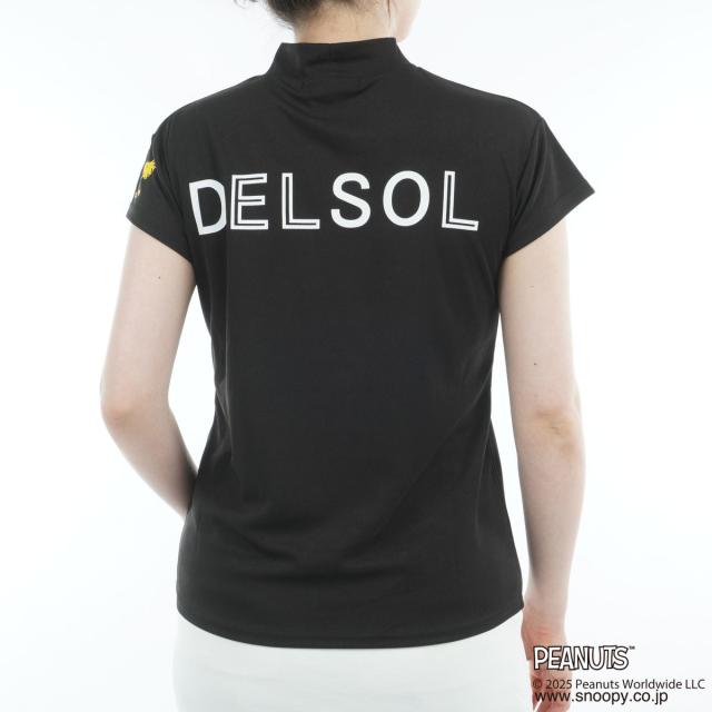 デルソルゴルフ DELSOL GOLF DELSOL×PEANUTS スヌーピーコラボ 伸ばすこと 半袖モックネックシャツ レディス