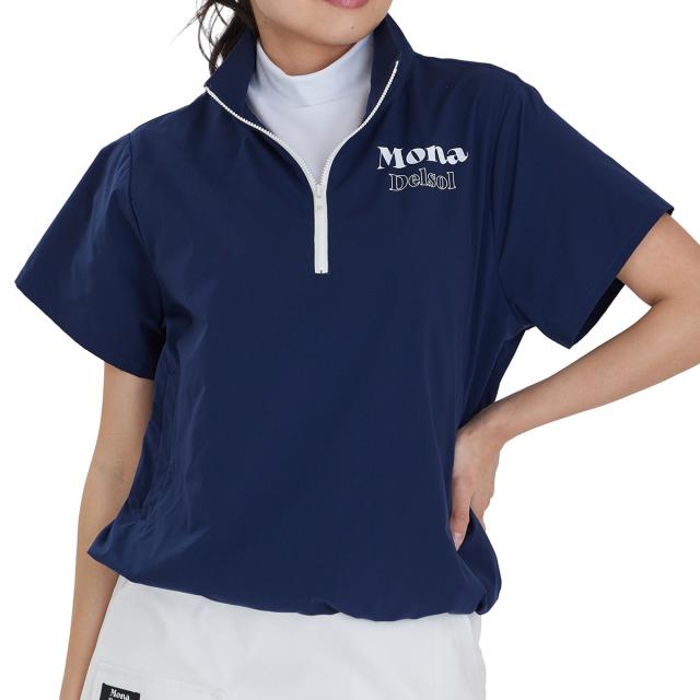 デルソルゴルフ　DELSOL GOLF　オーバーサイズ ハーフジップ半袖プルオーバー　レディス デルソルゴルフ DELSOL GOLF オーバーサイズ ハーフジップ半袖プル