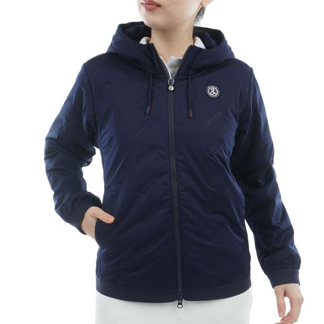 アンパスィ　and per se　ストレッチ エアジャスター中綿フーディーブルゾン　レディス