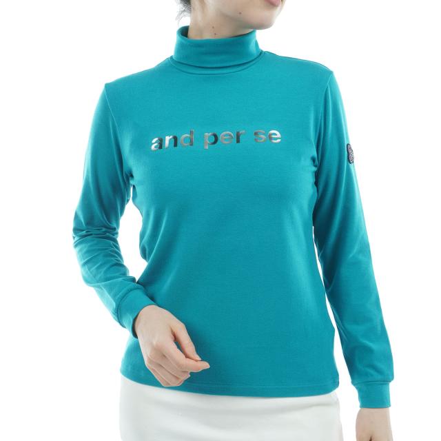 アンパスィ and per se ウォームストレッチ タートルネック長袖シャツ