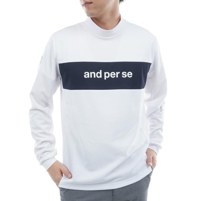 アンパスィ and per se ストレッチ ディンプル長袖モックネックシャツ