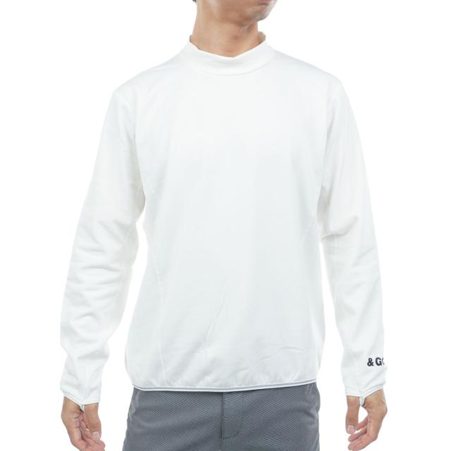 アンパスィ　and per se & GOLF　ストレッチ バックグリッドフリース 裏起毛 長袖モックネックシャツ