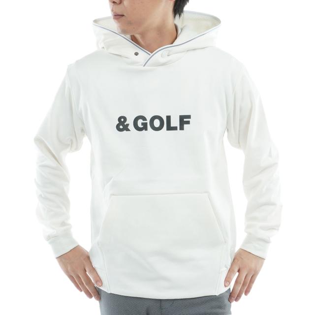 アンパスィ　and per se & GOLF　ストレッチ バックグリッドフリース 裏起毛 プルパーカー