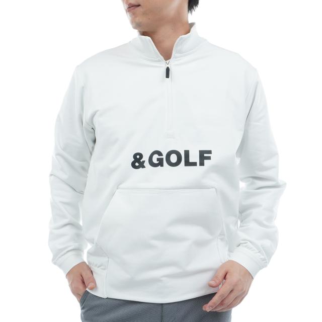 アンパスィ　and per se & GOLF　ストレッチ エアリーフレンチテリー ハーフジップスウェット