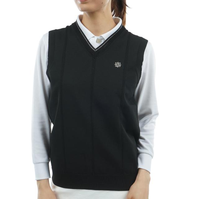 セント・アンドリュース　St ANDREWS　天竺×ケーブルニットベスト　レディス