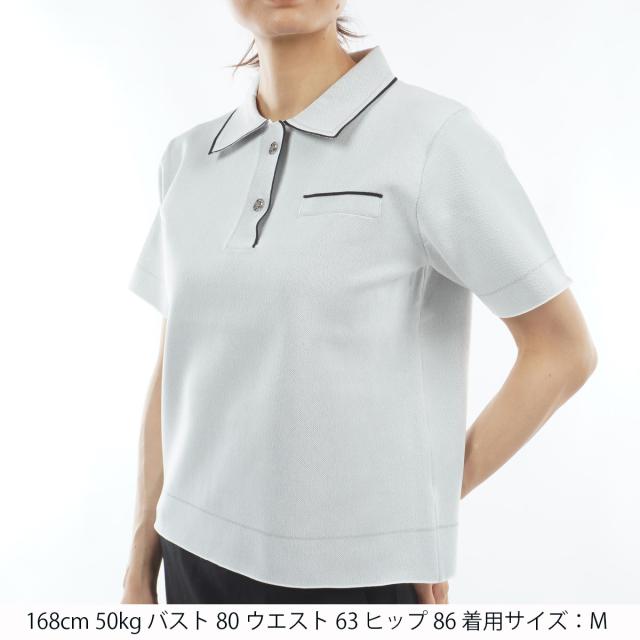 セント・アンドリュース　St ANDREWS　ダブルジャカード半袖ポロセーター　レディス_11