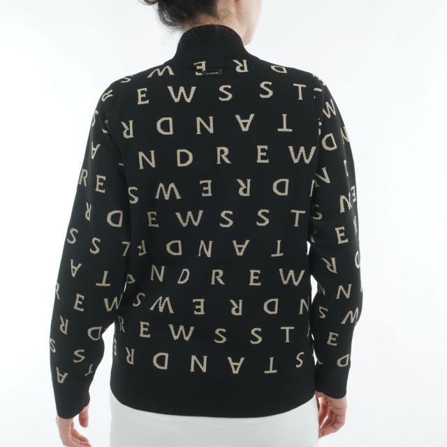 セント・アンドリュース　St ANDREWS　ロゴジャカードフルジップセーター　レディス_3