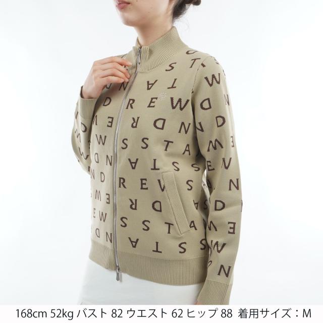 セント・アンドリュース　St ANDREWS　ロゴジャカードフルジップセーター　レディス_15