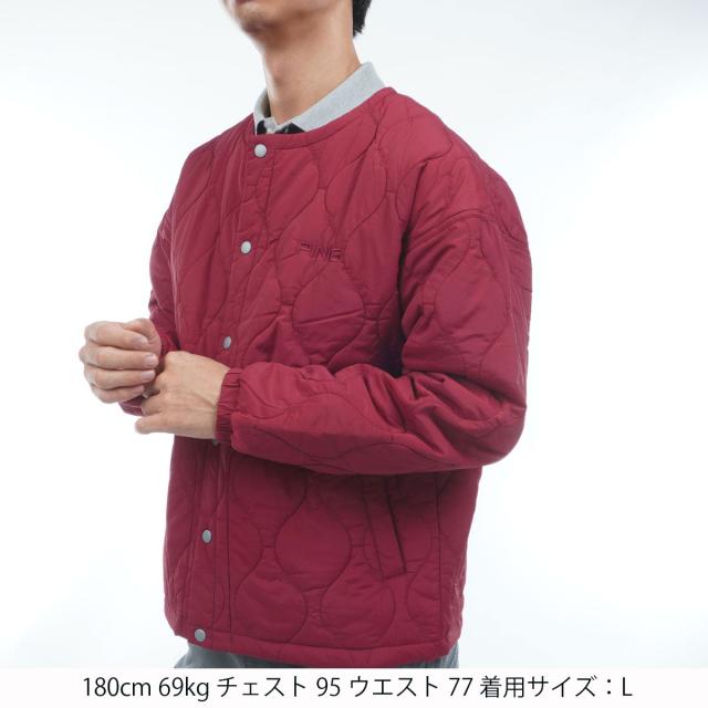 ピン　PING　ストレッチタフタキルティング ノーカラーブルゾン_14