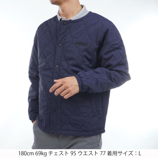 ピン　PING　ストレッチタフタキルティング ノーカラーブルゾン_17