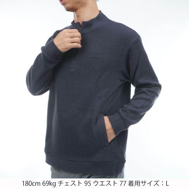 ピン PING 針抜きハーフジップ ハイネック長袖シャツ ピン PING 針抜き