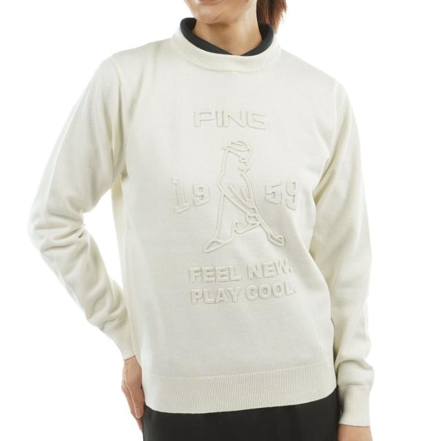 ピン　PING　ウールライク クルーネックセーター　レディス