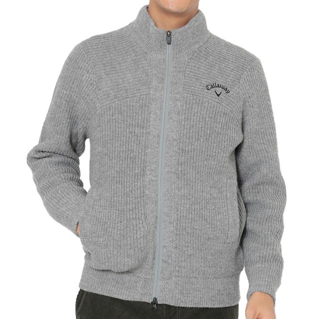 【新品】Callaway グレー ジップアップセーター キャロウェイゴルフ Callaway Golf 裏地付きフルジップセーター