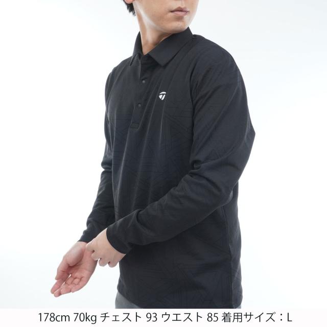 テーラーメイド　Taylor Made　ストレッチ トーナルジャカード長袖ポロシャツ テーラーメイド Taylor Made ストレッチ トーナルジャカード長袖