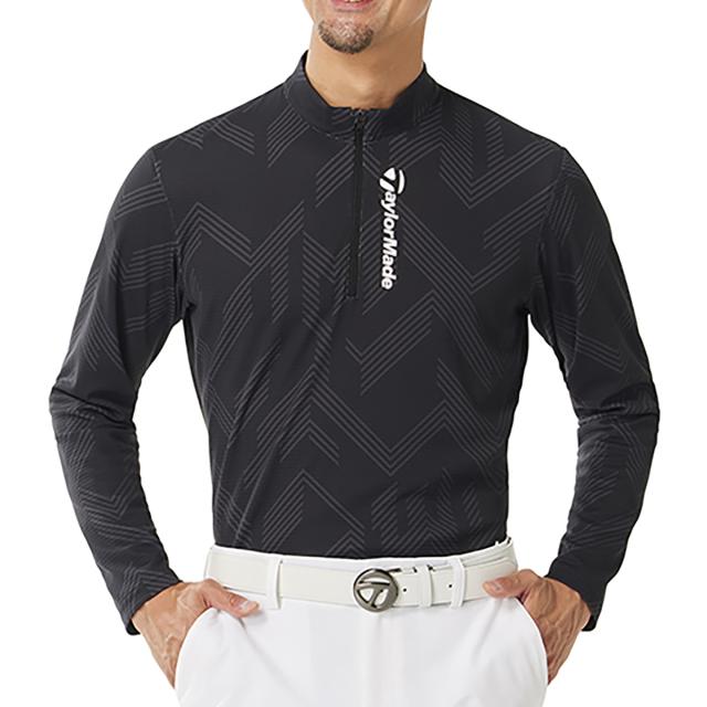 テーラーメイド　Taylor Made　ストレッチ Tコントロール グラフィックジップ モックネック長袖シャツ