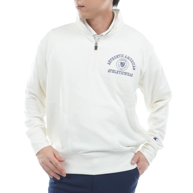 チャンピオンゴルフ　Champion GOLF　ストレッチ 軽量 吸汗速乾 テックウイーブテリー 裏毛ハーフジップスウェットシャツ