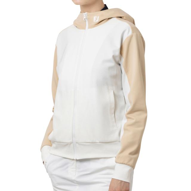 フットジョイ　Foot Joy　ストレッチ カラーブロック フルジップフーディー　レディス フットジョイ Foot Joy ストレッチ カラーブロック フルジップ