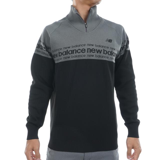 ニューバランス　New Balance　ロゴラインダブルジャカード ハーフジップニットプルオーバー