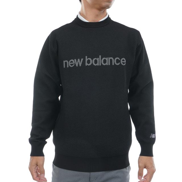ニューバランス　New Balance　ロゴメッシュダブルジャカード クルーネックニットプルオーバー