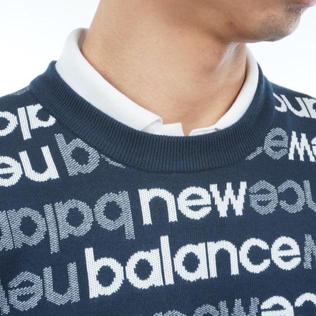 ニューバランス New Balance ロゴボーダーダブルジャカード クルー