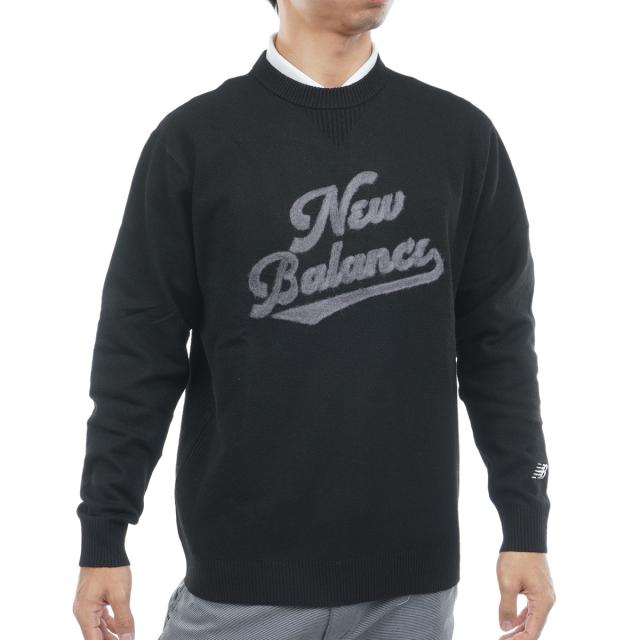 ニューバランス　New Balance　天竺編×ロゴニードルパンチ クルーネックニットプルオーバー