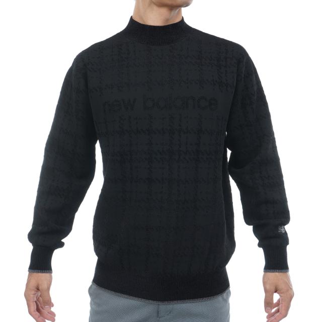ニューバランス　New Balance　グレンチェックダブルジャカード ストレッチ モックネックニットプルオーバー