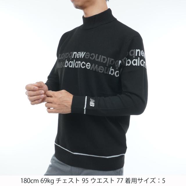 ニューバランス　New Balance　ロゴラインジャカード×天竺編 ハイネックニットプルオーバー_1
