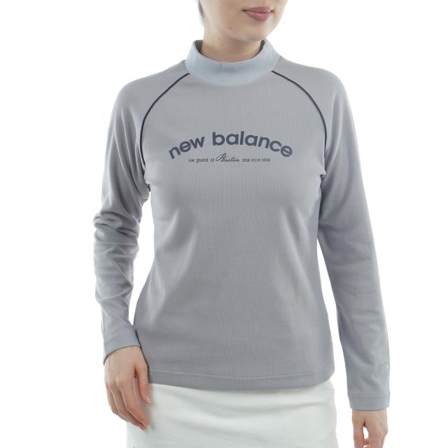 ニュー平衡にする New Balance ミニワップル 伸ばすこと長袖モックネックプルオーバー レディス