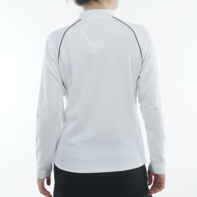 【ホワイト】ミニワッフル 長袖 モックネック プルオーバー (WOMENS) ニューバランス New Balance ミニワッフル ストレッチ長袖モックネック