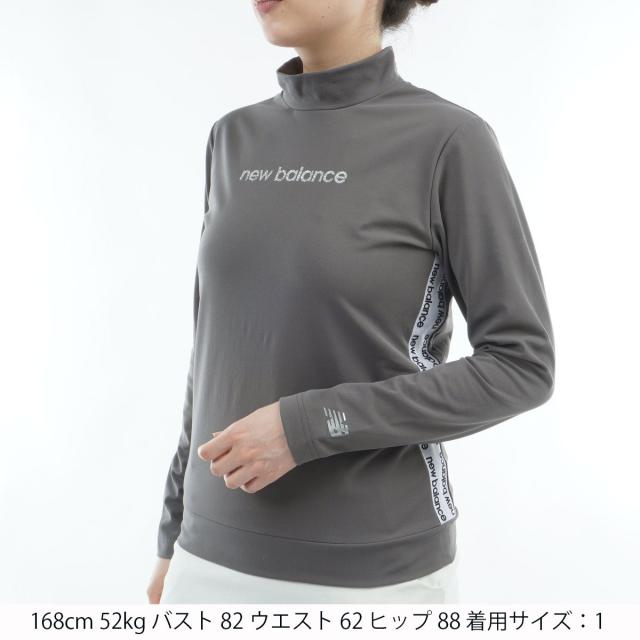 【ブラック】スムース両面ピーチ 長袖 モックネック プルオーバー (WOMENS) ニューバランスゴルフ スムース両面ピーチ長袖モックネック 012
