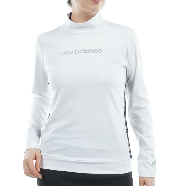 【ホワイト】スムース両面ピーチ 長袖 モックネック プルオーバー (WOMENS) New Balance Golf（ニューバランスゴルフ） ニューバランス スムース