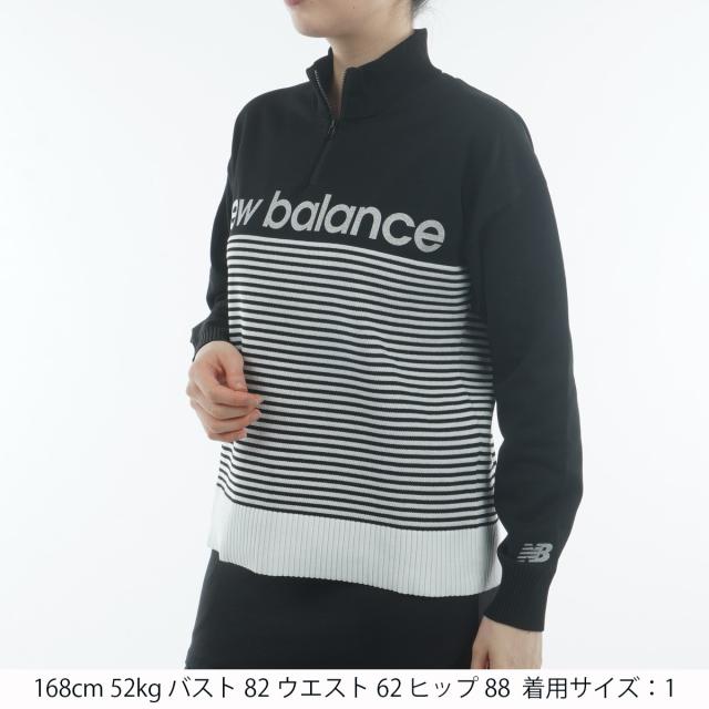 ニューバランス　New Balance　天竺編み ロゴダブルジャカード ハーフジップ プルオーバーセーター　レディス_1
