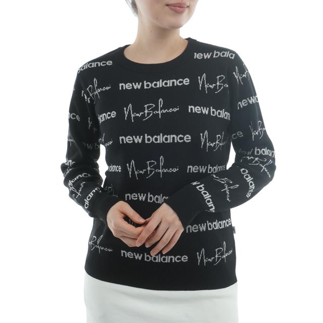ニューバランス　New Balance　ダブルジャカード クルーネック プルオーバーセーター　レディス ニューバランス New Balance ロゴダブルジャカード クルーネック プル
